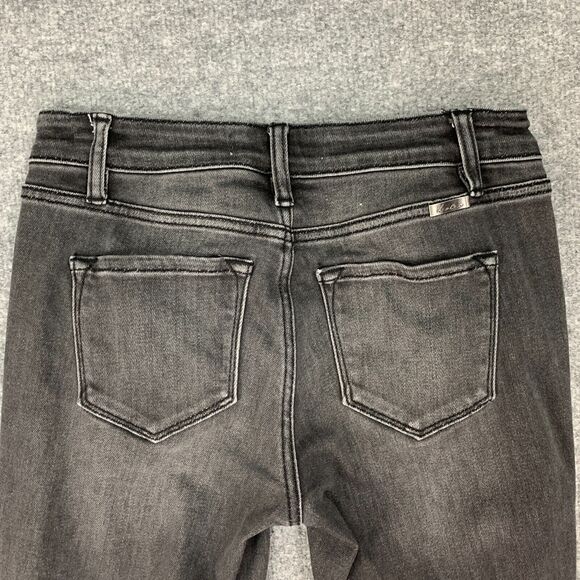 KanCan Cora Jean Womens 3/25 Light Gray Mid Rise Distressed Ripped Super Skinny - Picture 10 of 15